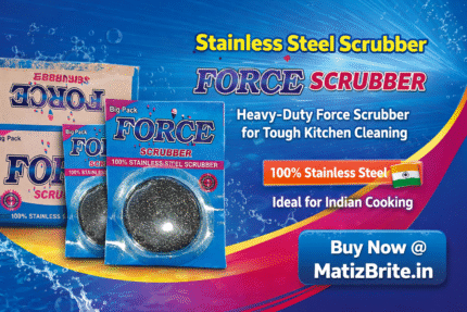 Stainless steel scrubber heavy duty force scrubber by MatizBrite.in