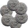 6-Pack Heavy Duty Steel Wool Scrubbers for Dishes, Pots & Grills | Flexible Cleaning Pads