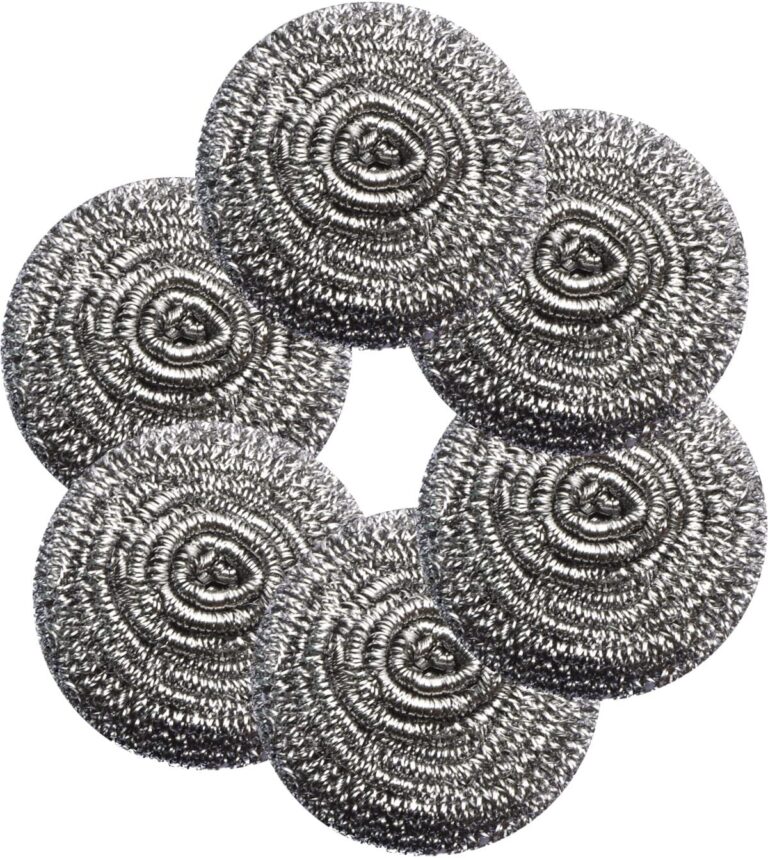 6-Pack Heavy Duty Steel Wool Scrubbers for Dishes, Pots & Grills | Flexible Cleaning Pads